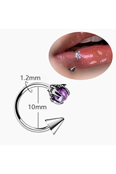 Choice Geometric Body Labret, Lip Piercing Jewelry S4-1pc-purple EVISPOL 16G ...