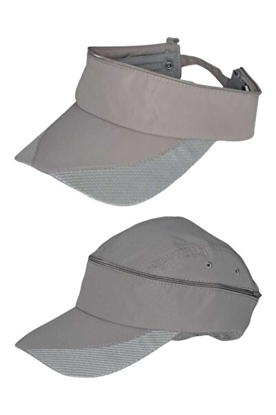 moda nokta Unisex Micro Fabric Zippered Athlete Running Tennis Cap Visor Hat