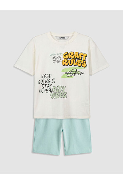 LC Waikiki Printed Boys' T-Shirt and Shorts