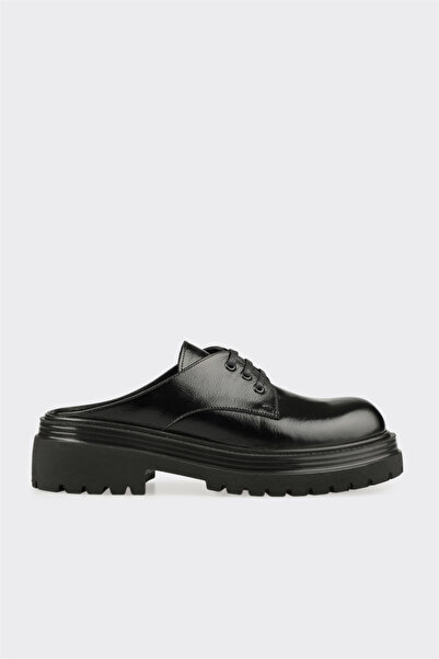 Elle Shoes Siyah Deri Kadın Terlik