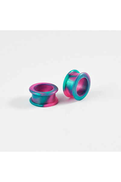 Choice48 10mm Pink-Green 1Pair Uneven Colored Marble Color Thick Silicone Ear...