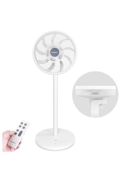 LeaderPro Ventilator de podea, 26W, Oscilație 3D, 12 viteze, Telecomandă și T...