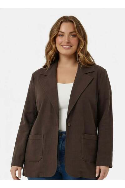 RMG Unlined Plus Size Jacket Brown