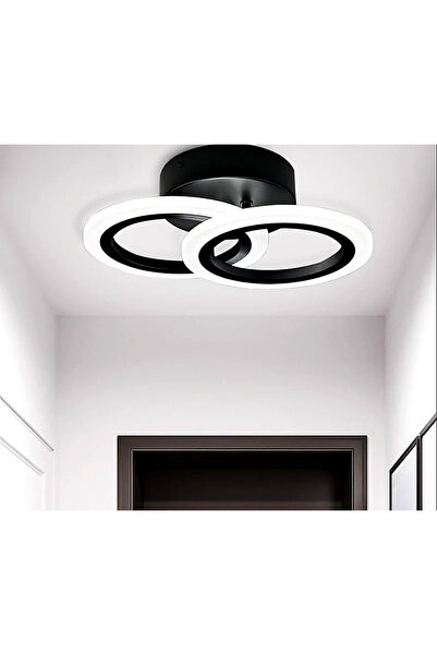 LightPlanet LED Chandelier Two Black Circles 250W Equivalent Remote Control