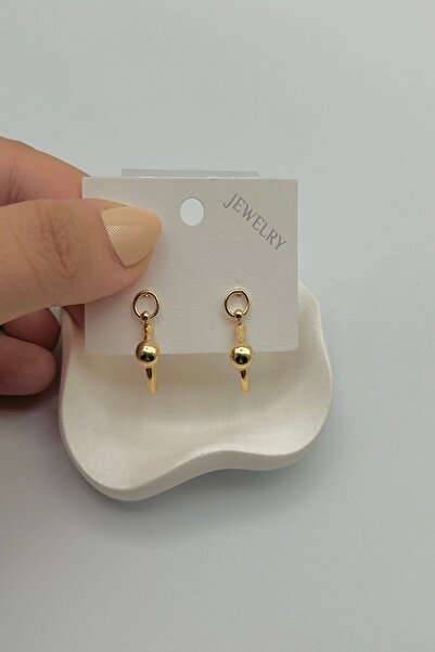 SEHERDEN Round Detailed Hoop Model Multiple Set Women's Earrings - Gold and S...