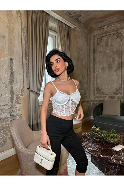 Cool & Sexy تفاصيل الحجر دانتيل بقصة قصيرة بويستير