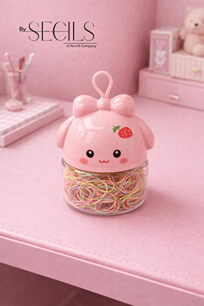 VENİV Kapaklı Ayıcık Kutulu Askılı Kız Çocuk İnce Lastik Toka Seti