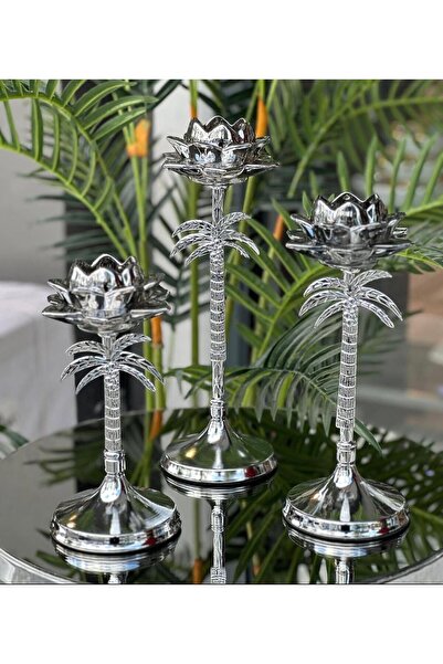 essacraft PALMİYE MODEL ŞAMDAN SETİ-3 PARÇA