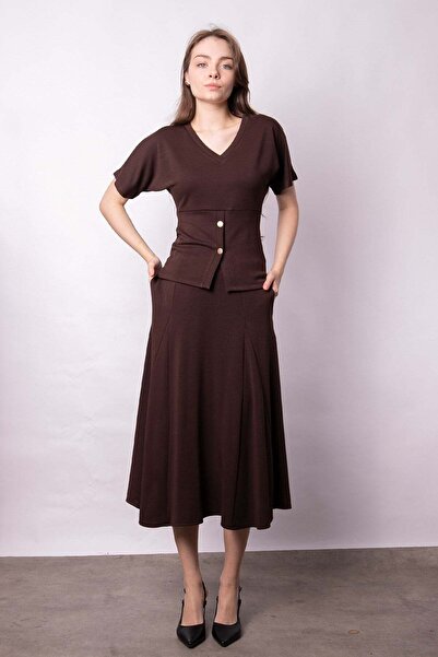 Jument Γυναικεία μπλούζα με απαλή υφή, ελαστικό ύφασμα, λαιμόκοψη V, κοντό μα...