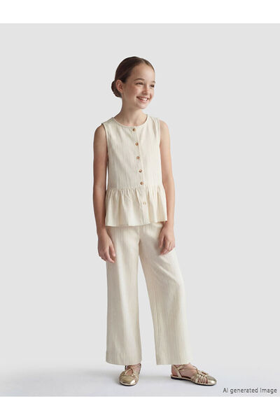 LC Waikiki Elastic Waist Striped Girl's Trousers