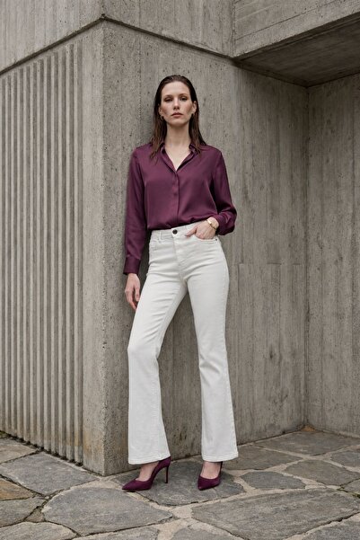 Hiccup MY FASHION Blugi cu talie înaltă și croială evazată