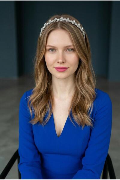 pırıltı fashıon and stone tekstil, hazır giyim Crystal Stone Wire Crown – Ele...