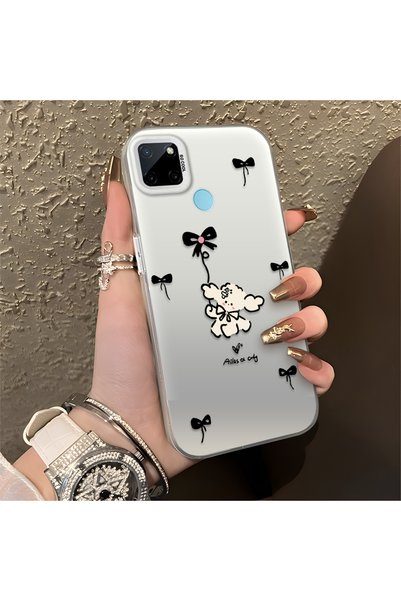 CASEVIBE Realme C25Y/C21Y Compatible Stylish Phone Case with Bow and Ribbon D...