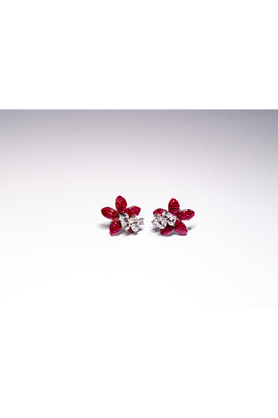 LABELRM Ruby Bloom Floral Stud Earrings