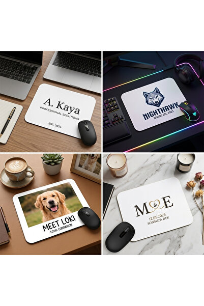 Kendi Tasarımını Yap! Kişiye Özel Baskılı Mousepad - Kaymaz Taban 2mm İnce Şık Tasarım