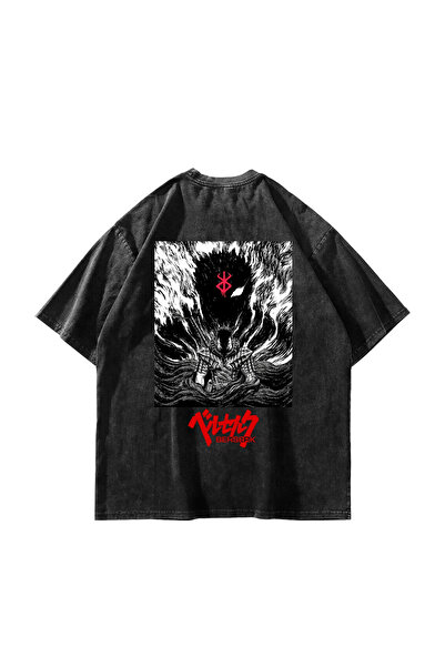 Sekizbiraltı Berserk manga majica sa štampanjem, velika, unisex, periva, crna