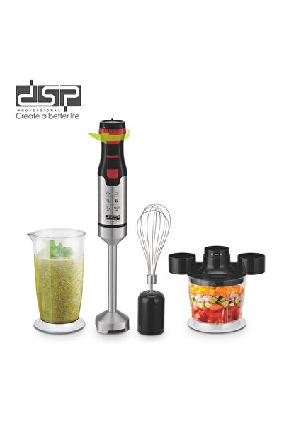 DSP خلاط يدوي KM1157 بقوة 1000 واط، وظيفة توربو، سرعات متغيرة، شفرات من الفول...