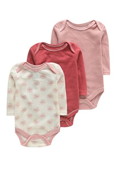 Bambimici - 3-Pack Printed Long Sleeve Bodysuit, 03M to 09M