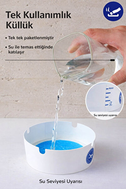 HB LİFE Su ile Aktifleşen Jel Küllük | Kül ve Koku Emici Tek Kullanımlık Prat...