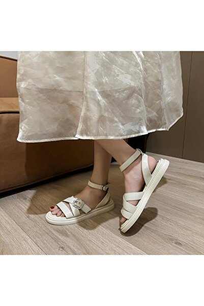 Tonii Women's sandals without heels made of eco-leather, 1018