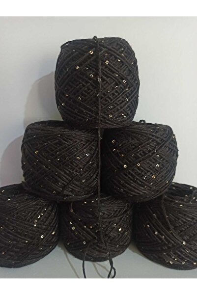 İPEK YÜN İPLİK DÜNYASI Koton (Cotton) Twisted Knitting Yarn (Bitter Brown) Se...