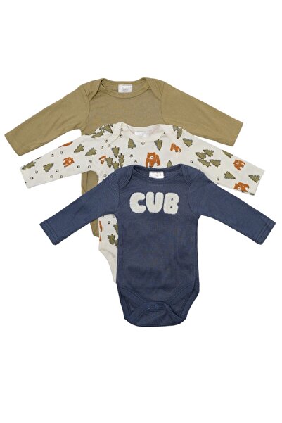 Bambimici - 3-Pack Printed Long Sleeve Bodysuit, 03M to 09M