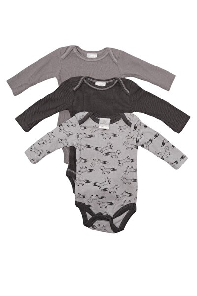 Bambimici - 3-Pack Printed Long Sleeve Bodysuit, 03M to 09M