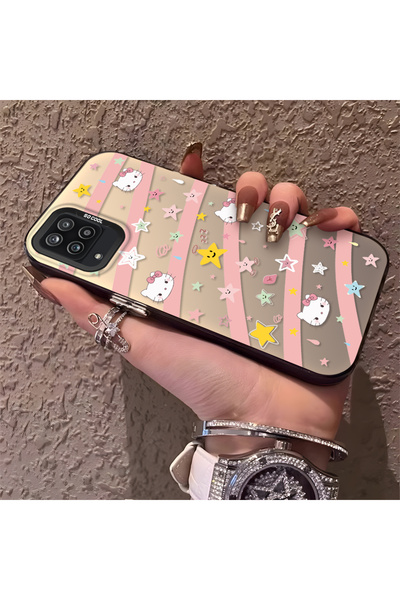 ARTISHELL Samsung Galaxy A12/M12 Uyumlu Çizgi Film Kedi Desenli Şık Düşmeye K...