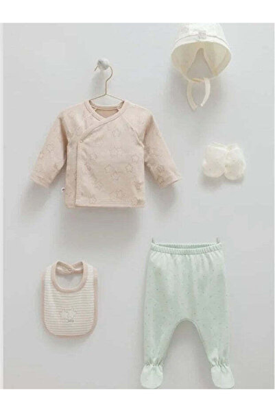 The-kid.co First Star 5-Piece Baby Boy Newborn Set-Beige