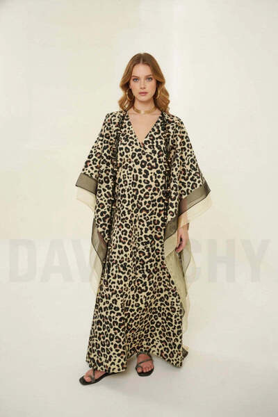 davanchy Women Leopard Print Kaftan Dress – Comfortable and Relaxed Fit