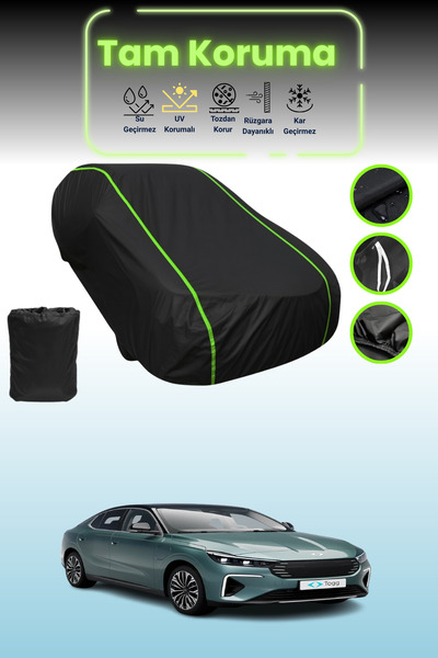 Dokaca Neo Black Neon Ribbed Togg T10F Compatible Auto Tarpaulin Car Tarpauli...