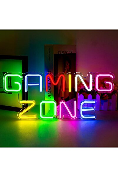 Slasa Gaming Zone Neon Sign LED Light with 6mm Acrylic Base, 17x40cm Gamer Decor