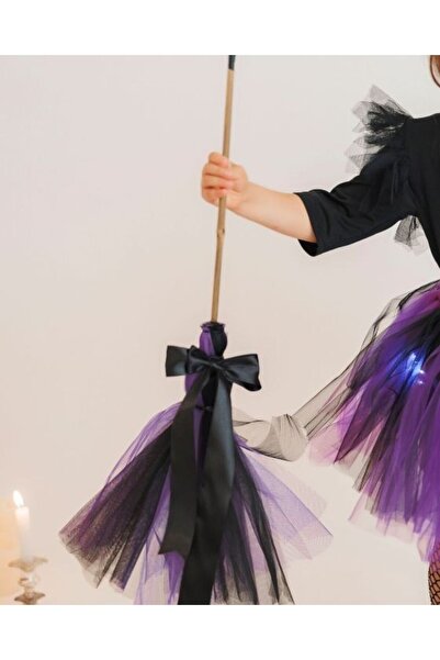 fustite cu luminite Witch's Broom made of Purple-Black Tulle