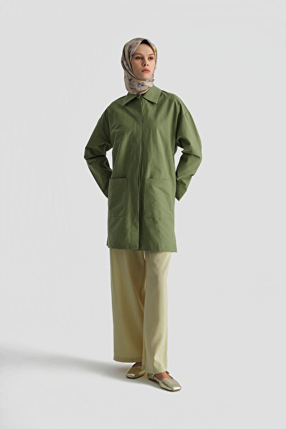 Armine Pamuk Karışımlı Kap Haki