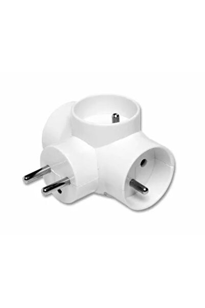 PAWBOL D.3805 Conector splitter de alimentare AC, tip 2P+PE, alb, 250VAC 16A