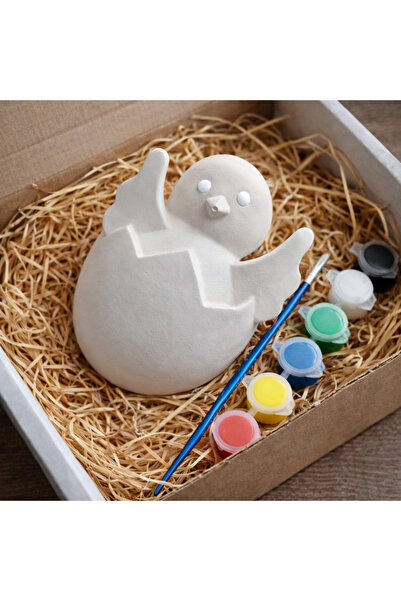 CREATIVITATEPLUS Set creativ din ipsos Pui mare, Paste, set culori si pensula...