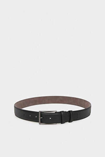 DeFacto حزام جينز رجالي من الجلد الصناعي بإبزيم مستطيل الشكل H6881AXNS