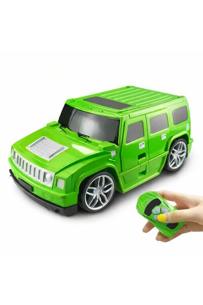 NO BRAND Troler copii 2 in 1 tip masina cu telecomanda, valiza cabina, roti s...