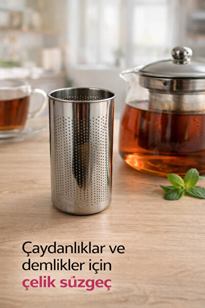 BMHOUSE 304 ÇELİK DEMLİK SÜZGECİ - CAM DEMLİK VE ÇAYCI MAKİNELERİ UYUMLU