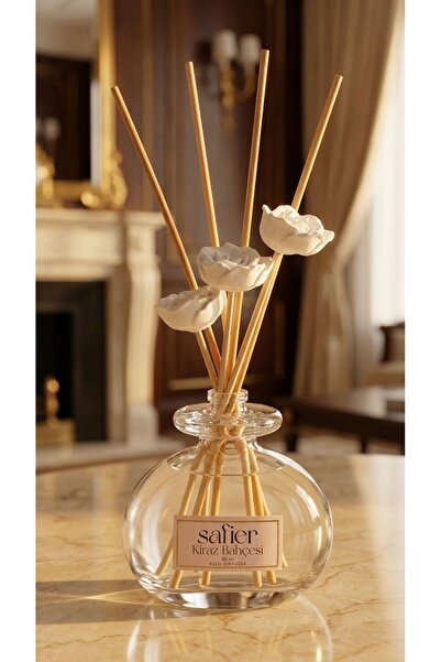 SAFİER Kiraz Bahçesi Seramik Taş Çiçekli Çubuklu Oda Kokusu Japon Kiraz Çiçeğ...