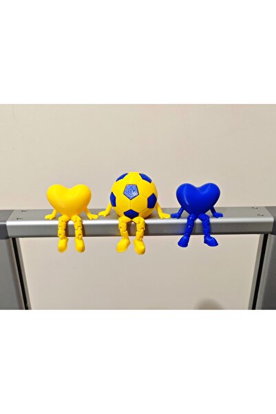3D Karamürsel Taraftar Renklerinde 3'lü Dekoratif Masaüstü Süsü - Eklemli Fut...
