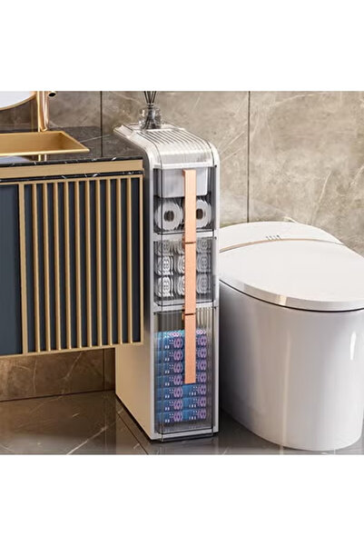 KEKE 3 Tier Bathroom Storage Cabinet and Drawer with Toilet Paper Holder