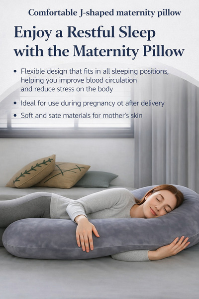 Generic J Shaped Pregnancy Pillow Full Body Maternity Support Sleeping Pillow