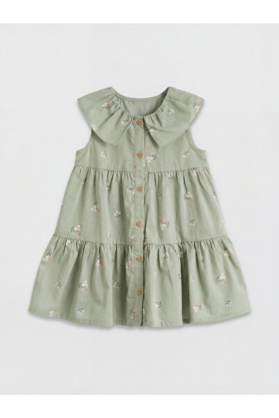 LC Waikiki فستان بيبي روبا للفتيات الصغيرات ذو ياقة مزينة بالزهور من UZG STORE