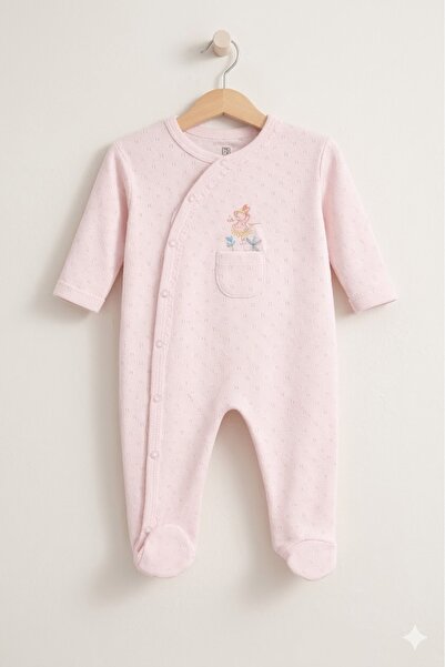 For My Baby Sevimli Tavşan Desenli Kız Bebek Tulum