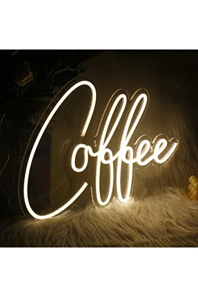 Slasa Coffee Neon Sign LED Light with 6mm Acrylic Base, 30x40cm Cafe Decor