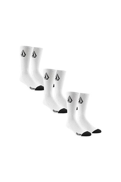 Volcom ΚΑΛΤΣΕΣ ΜΕ ΣΧΕΔΙΑ ΣΤΟ ΠΛΗΡΕΣ ΜΕΓΕΘΟΣ 3 ΤΕΜΑΧΙΑ ΛΕΥΚΕΣ