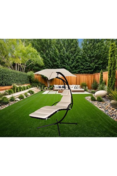 Selgot Sun Lounger with Umbrella, Comfortable Mattress and Cushion, Metal Fra...