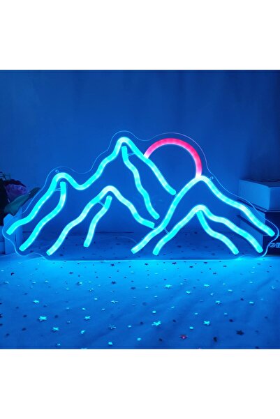 Slasa Sunrise Sunset Neon Sign LED Light with 6mm Acrylic Base, 22x40cm Wave ...