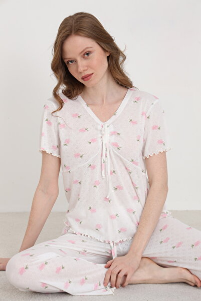 ELİTOL Jacquard Viscose Tie-Dye Women's Pajama Set